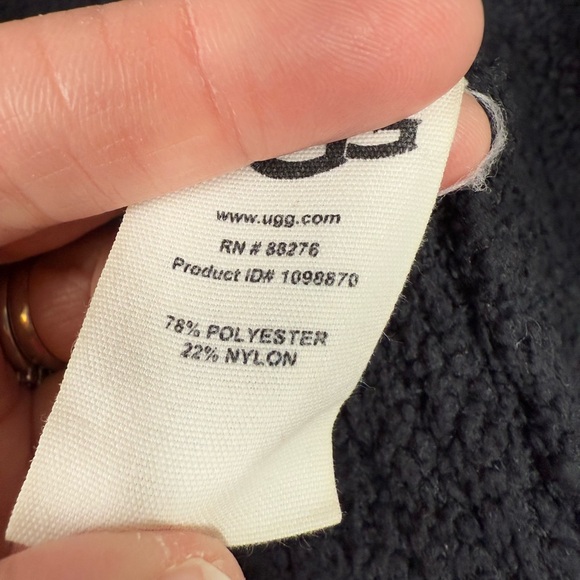 Ugg Fremont Fluffy Knit Open-Front Ribbed Trim Cardigan Black Small - Picture 8 of 9